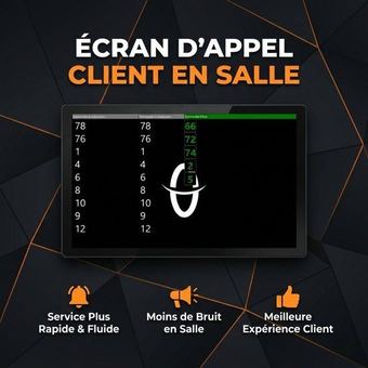 Écran d'appel client en salle OIESATIS pour fast-food et boulangerie