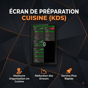 Écran KDS cuisine OIESATIS pour la préparation des commandes en restauration